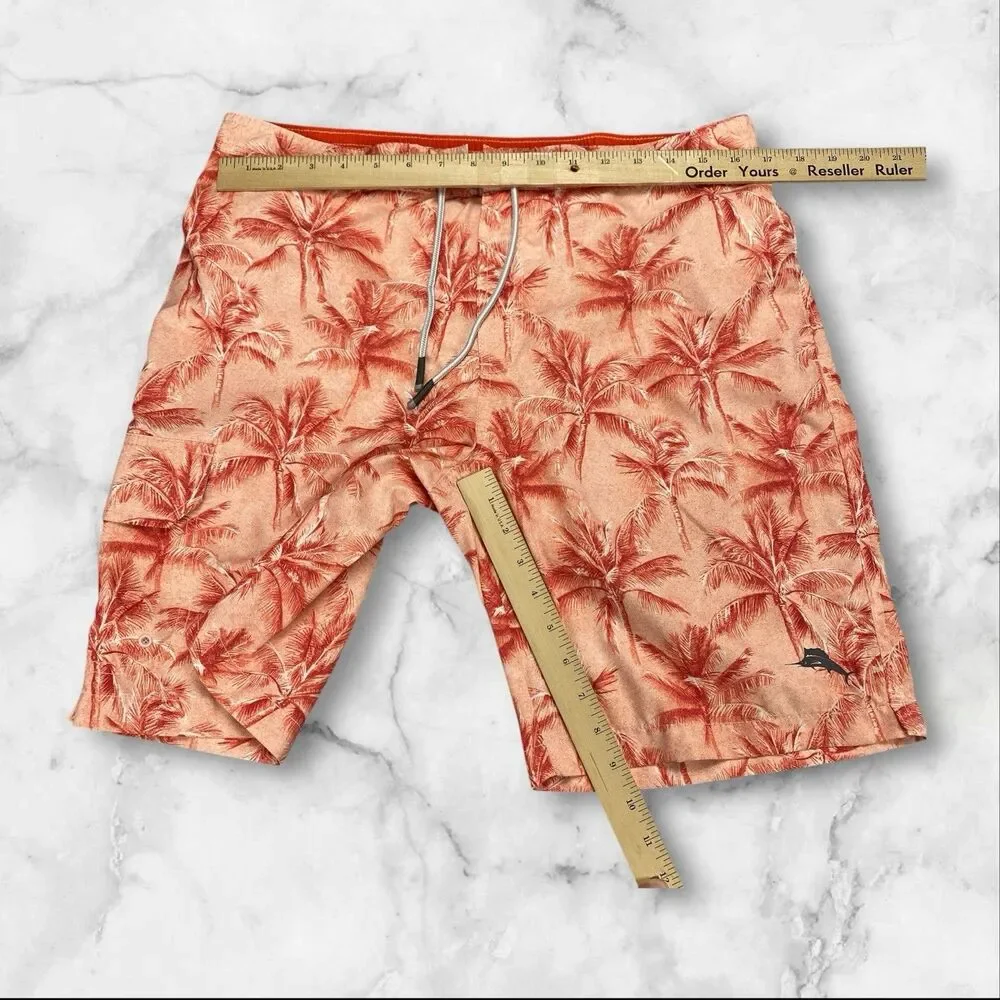 Tommy Bahama Swim Shorts‎ Mens Large  Palm Tree Lined Swimmer Beach Surfer